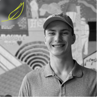 black and white headshot of Harrison Compton